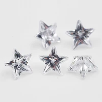 white star shape cubic zirconia 4mm 5mm high quality loose synthetic cz stone gemstone for jewelry making