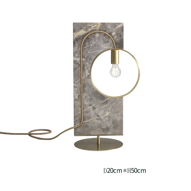 Простой Мраморный сбалансированный круглый железный каркас настольная