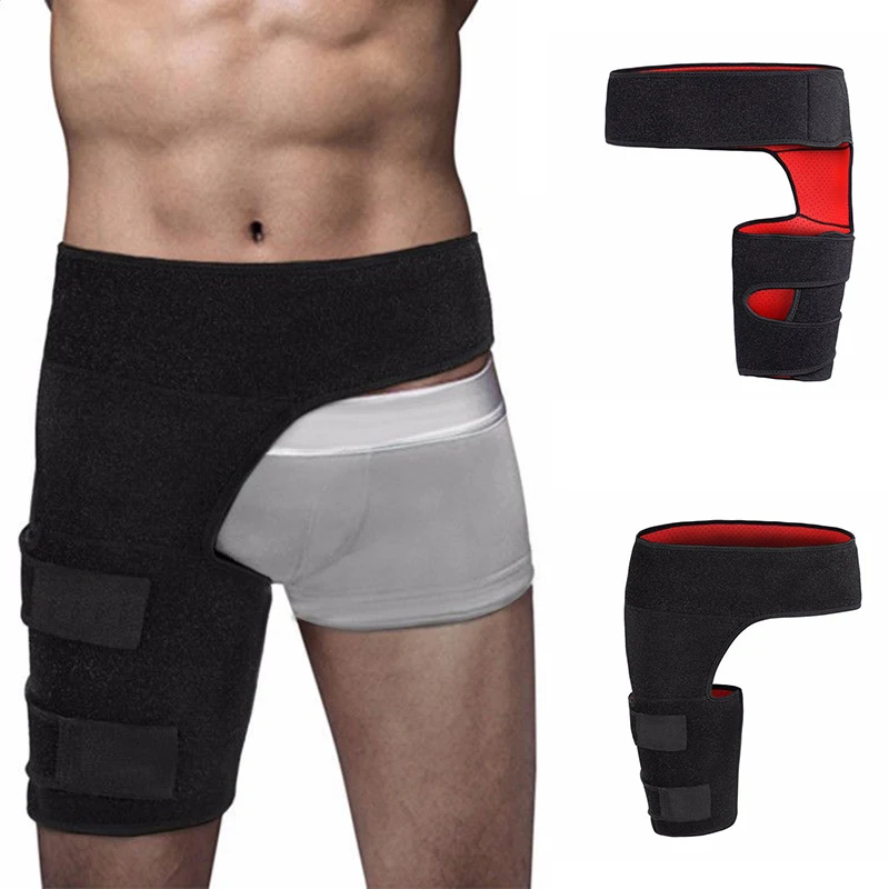 

2020 NEW Men Black Adjustable Groin Brace Wrap Thigh Support Pain Relief Strain Neoprene Hip Orthopedic Braces (Left/right )