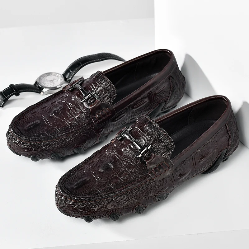 FIXSYS горячая распродажа лето мужская Пряжка Лоферы под крокодиловую кожу шаблон
