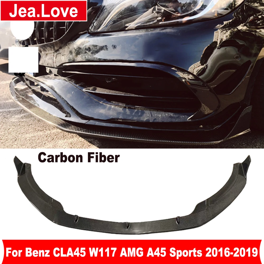 

Carbon Fiber Front Lip Bumper Diffuser Shovel For Mercedes-benz W117 CLA45 AMG A45 Sport Model 2016-2019 Car Styling