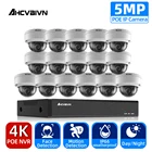 Система видеонаблюдения H.265 + 16 каналов 4K NVR 5 Мп 8 каналов POE, комплект видеорегистратора, водонепроницаемая умная инфракрасная камера безопасности с ии, комплект видеонаблюдения POE