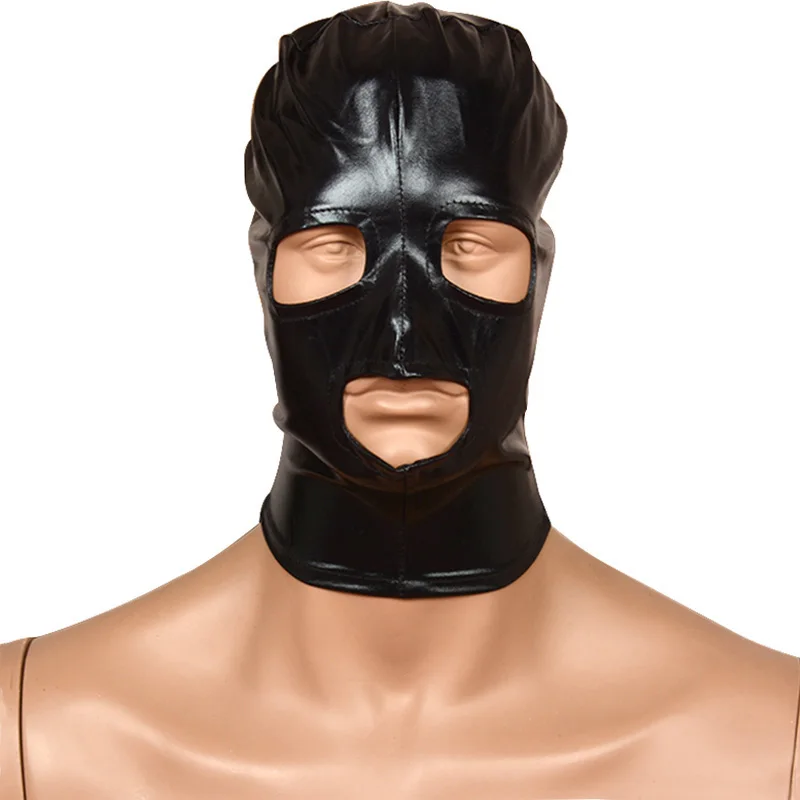 Сексуальные головные уборы с покрытием БДСМ бондаж маска-портупея наголовник