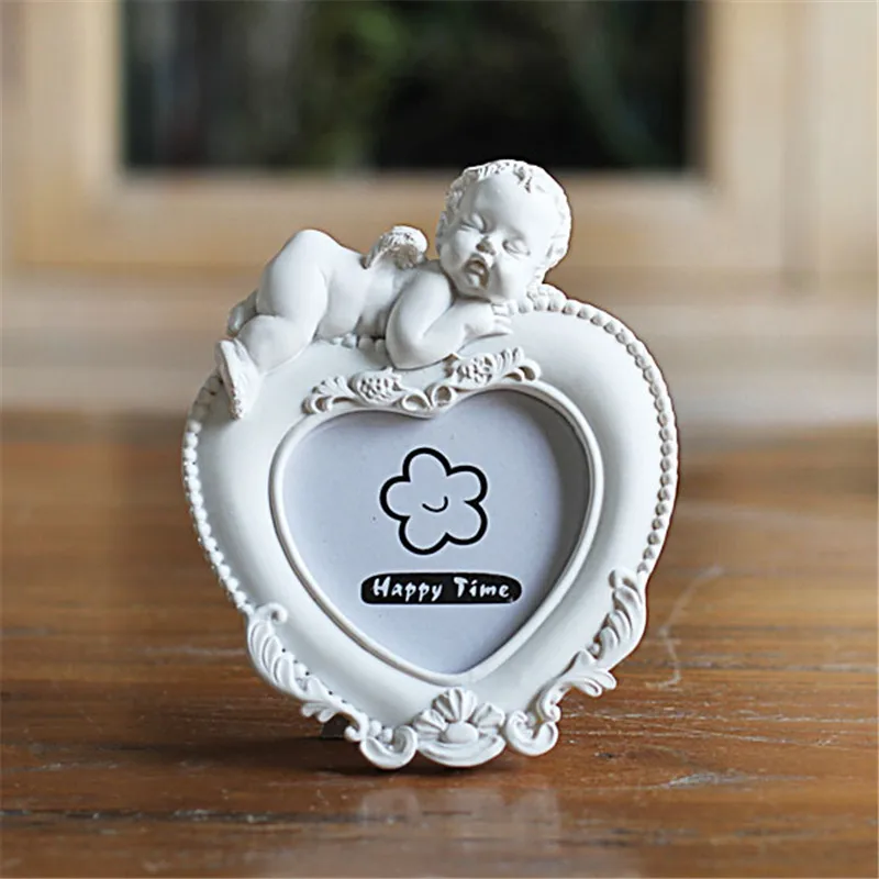 Белая рамка для мини картины милых малышей в форме сердца фоторамки домашнего