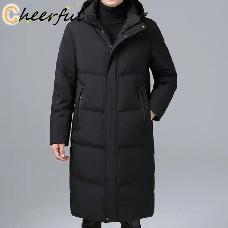 

High Quality White Duck Down Jacket Men Winter Warm Long Coats Fashion Hooded Thick Down Jakcets Coats Causal Mens Clothing 2021