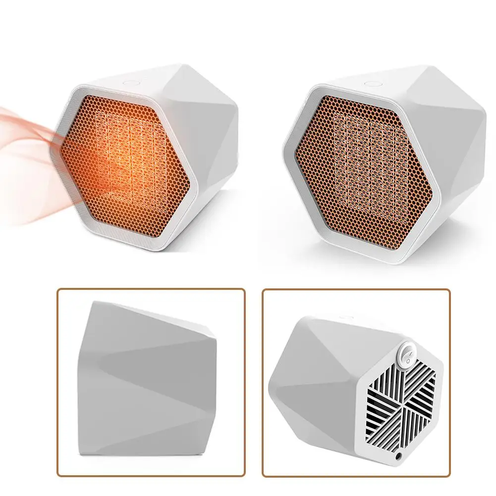 

1000W Space Heater Mini Fan Heater Hexagon Ceramic Heater Adjustable Portable Electric Heater For Office Warmer Fast Heating