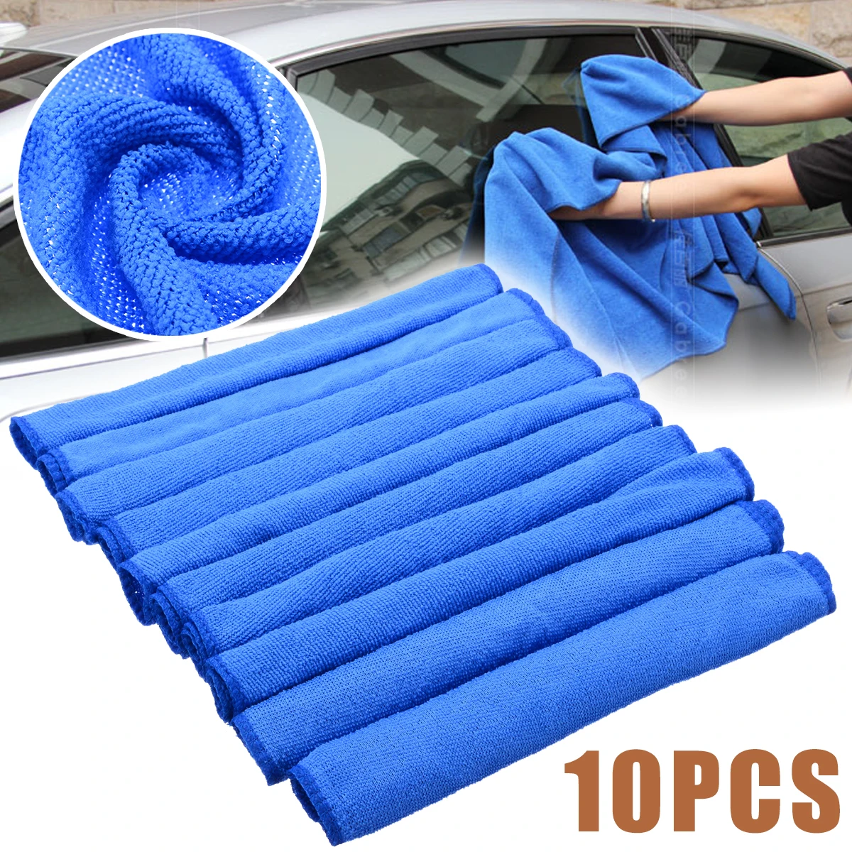

10pcs Microfiber Car Cleaning Towel Automobile Motorcycle Washing Glass Household Cleaning Small Towel 30x30cm
