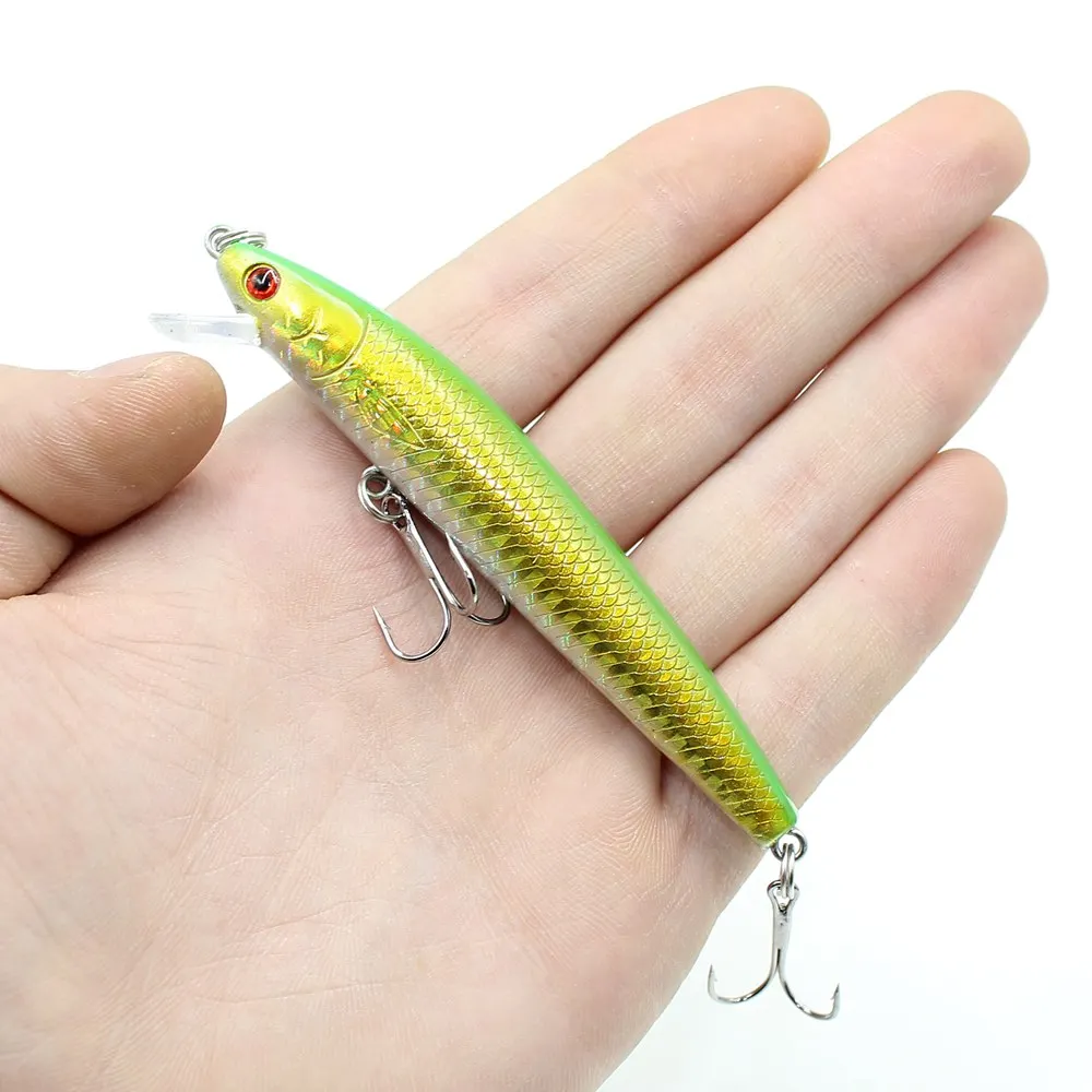 

1pcs Fishing lures 10cm 9.2g Floating Minnow Wobblers Artificial hard Bait Eye 3D Pike Carp fishing SwimBait diving 1.4-1.2M