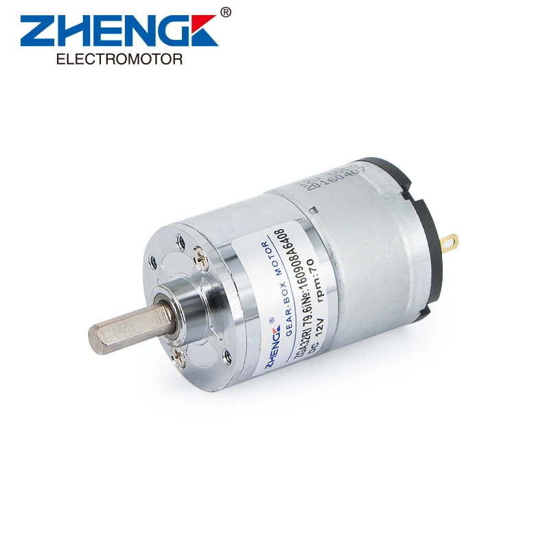 ZHENGK ZGA32RI Micro Reducer Motor Central Shaft Dia 6mm DC 12V 330RPM