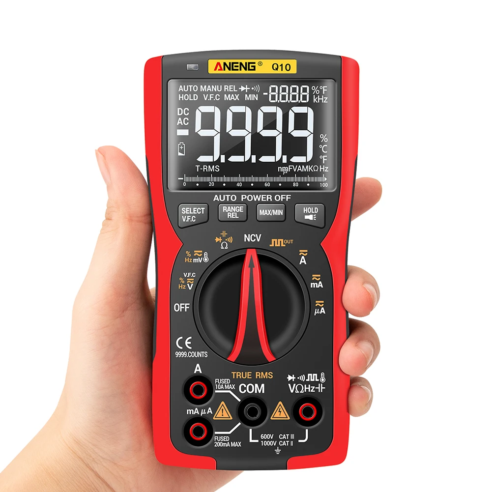 

ANENG Q10 Digital Multimeter 9999 Professional Tester Multimetro True RMS Analog DIY Transistor Capacitor NCV Testers Lcr Meter