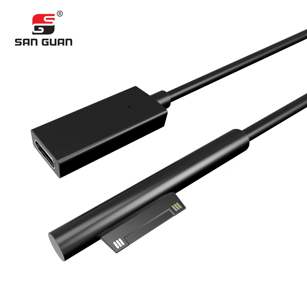 45 Вт USB Type C PD Быстрая зарядка для Microsoft Surface Pro 6/5/4/3 кабель 20 см длинное зарядное