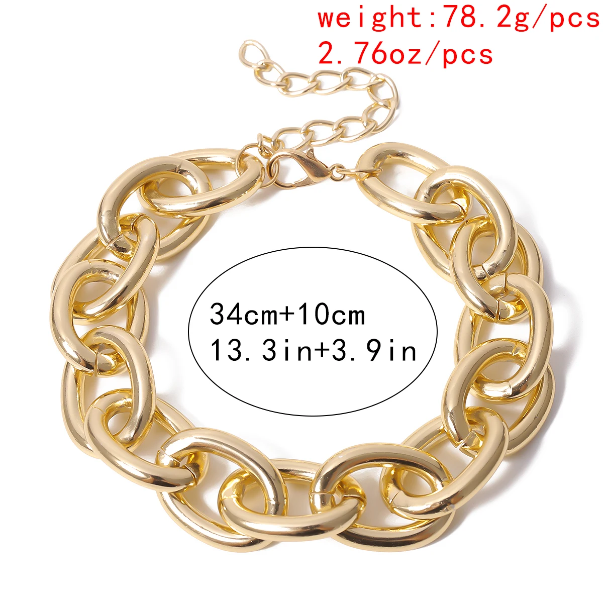 

High Quality Punk Cuban Metal Thick Chain Necklace Colar Women Gothic Aluminum Fashion Heavy Chunky Choker Necklace Men Jewelry