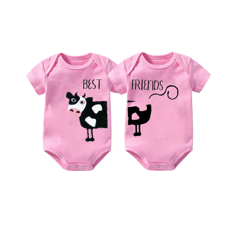 YSCULBUTOL двойная детская одежда милое и забавное боди из коровьей кожи наряды для