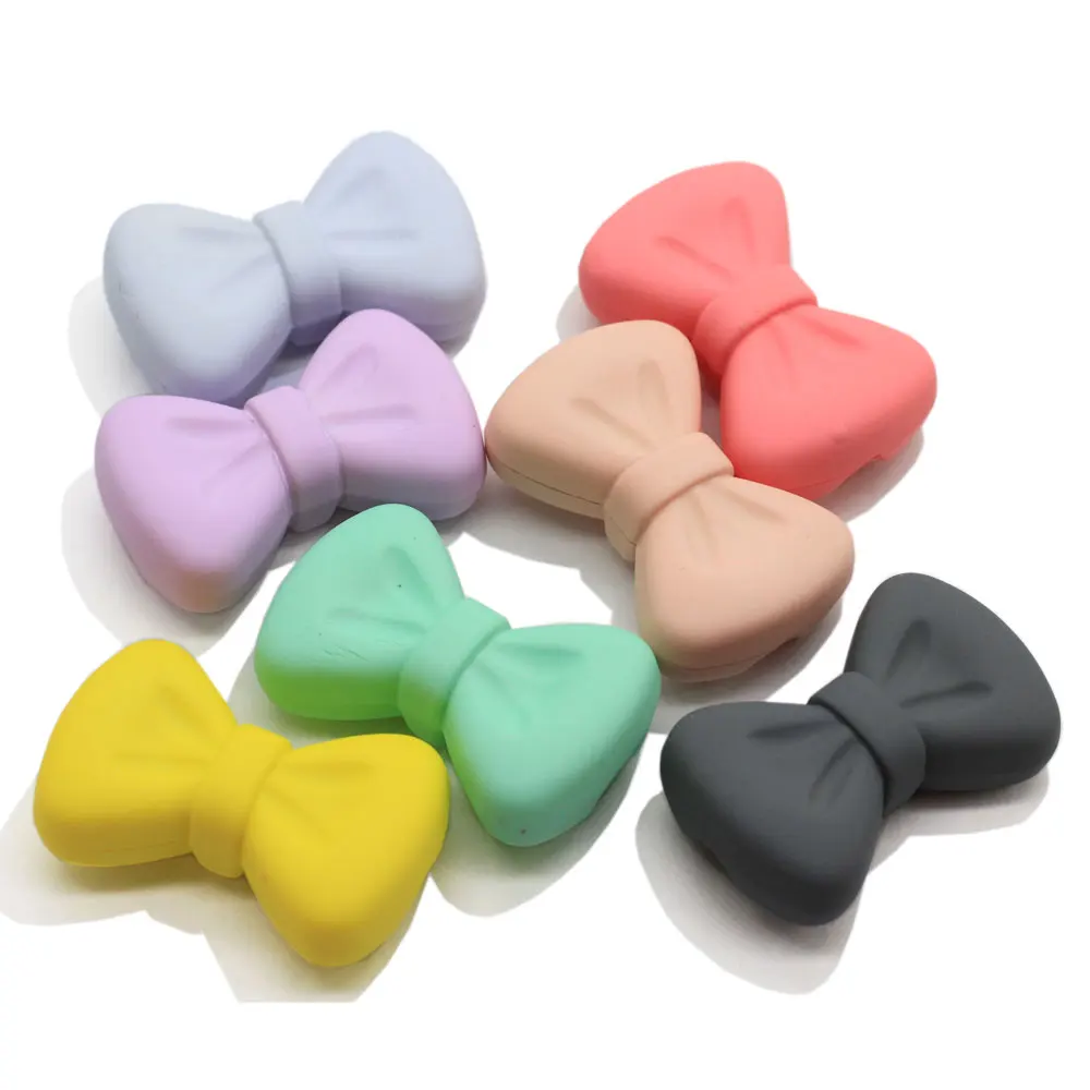 

Wholesale Kawaii Solid Bowknot Flatback Embellishments Resin Bow Shape Scrapbook Decoration Hair Craft DIY with 4mm Back Hole