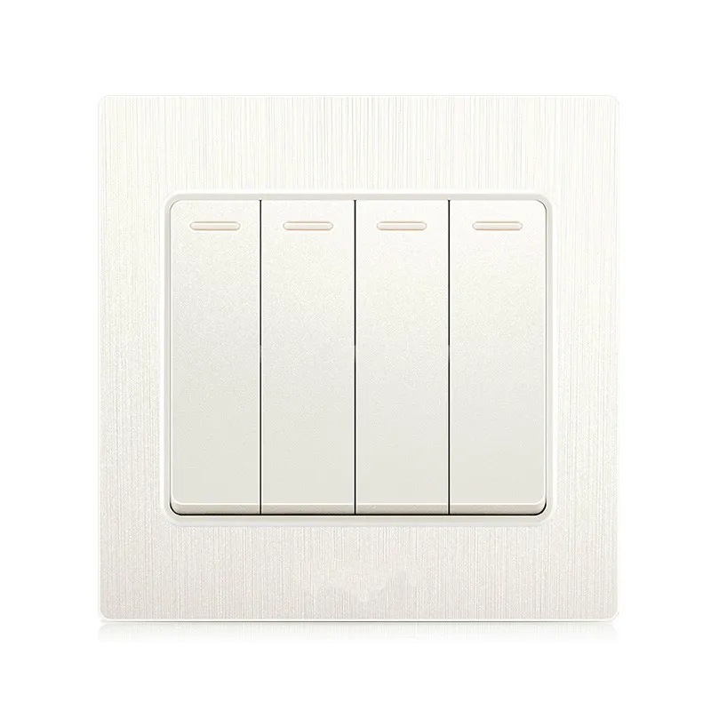 Элегантная белая матовая панель четыре настенных выключателя