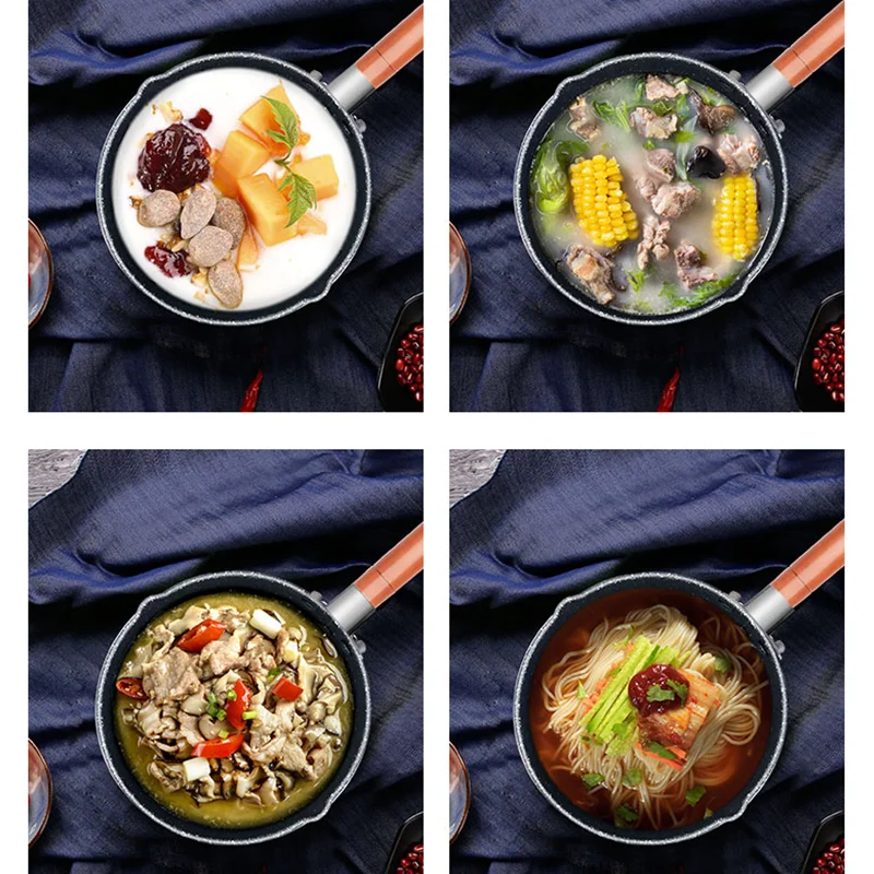 Японская черная Маленькая молочная кастрюля с антипригарным покрытием домашняя