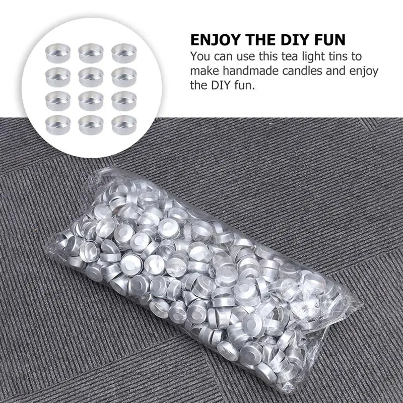 

300pcs Tealight Cups Safety Tea Light Tins Candle Mold Empty Candle Case Aluminum Empty Case Candle Making Containers