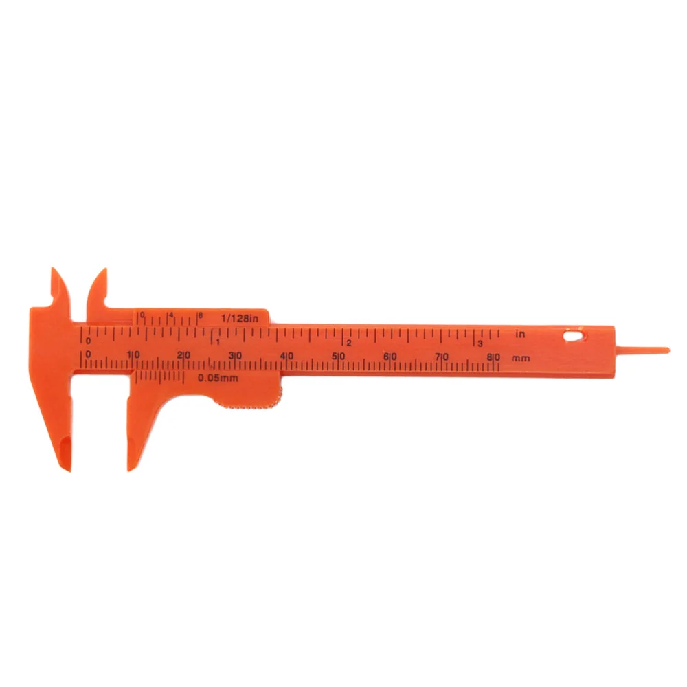 

5pcs 8cm Mini Vernier Caliper Metric Portable Sliding Pocket Caliper Ruler Measuring Tool (Orange)