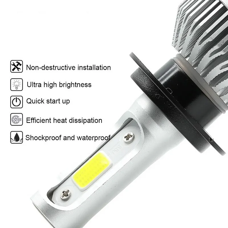 TOSPRA S2 8000 мл яркий COB светодиодный H4 H7 фар автомобиля лампы H11 H13 H1 9005 9006 9007 Conversion Kit