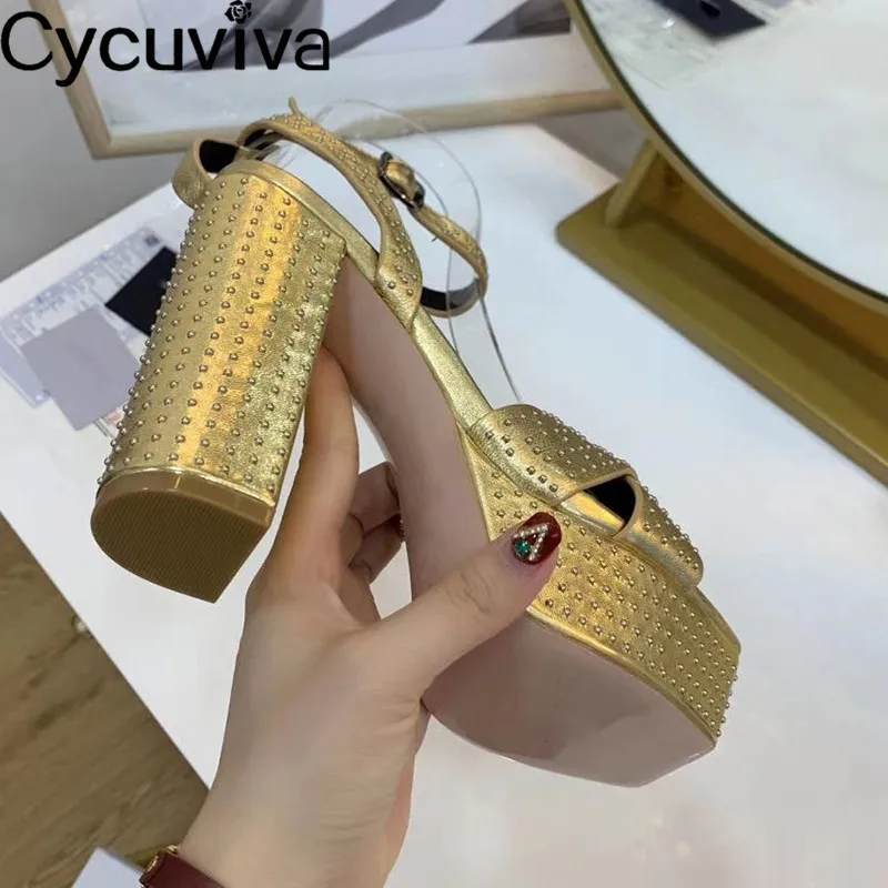 Сандалии женские на очень высоком каблуке удобная классическая обувь массивной