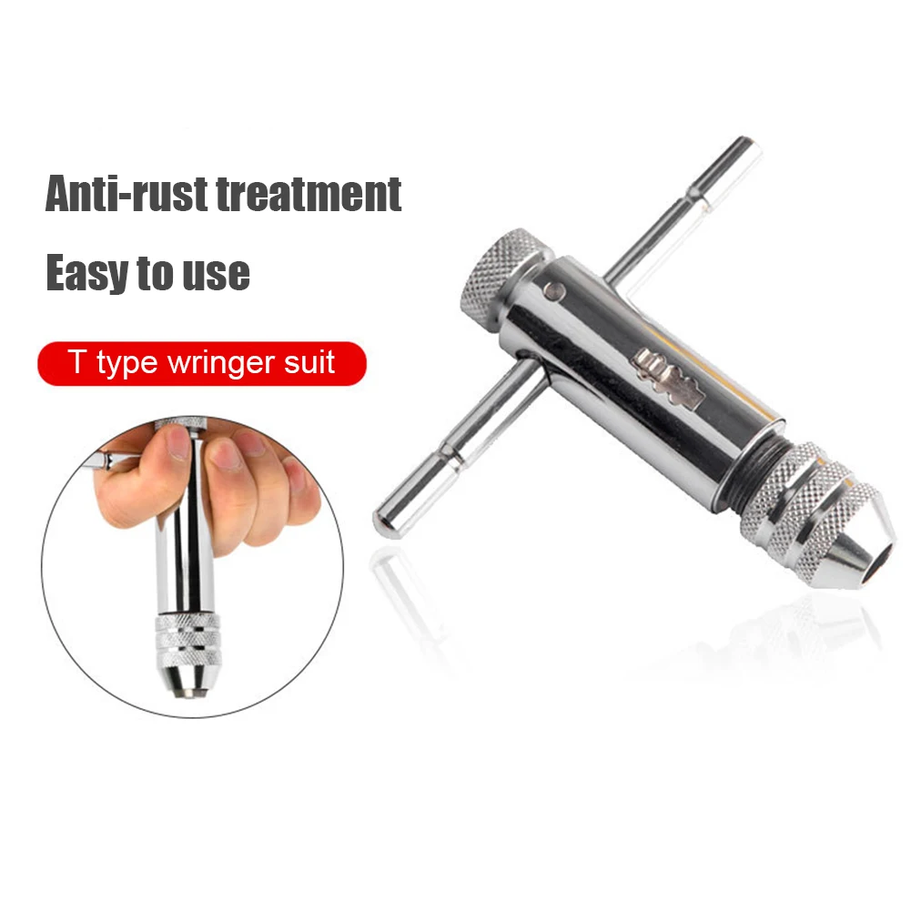 

M3-M8 Screwdriver Tap Drill Wrench Adjustable Tapping Threading Tool T-Handle Drill Ratchet Spanner Holder Hand Screw Taps Tools