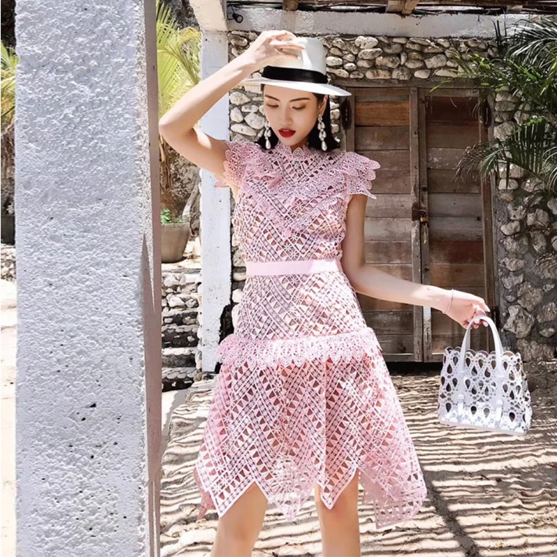 Self Portrait для женщин из кусков открытое кружевное пляжное платье Элегантное без