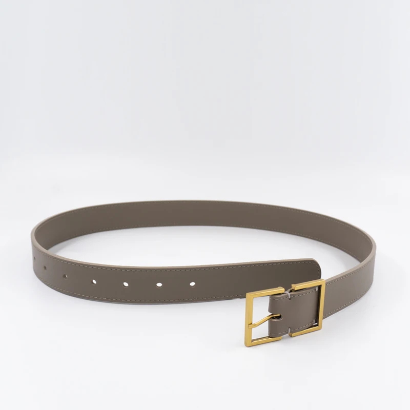Designer Gujin policy buckle plain cowhide belt leather women's casual trouser belt dress decorative belt
