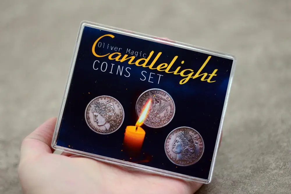Набор монет Candlelight (Morgan Gimmick) от Oliver Magic Tricks крупным планом магический реквизит