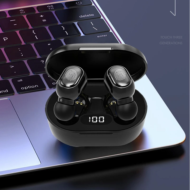 Беспроводные стереонаушники с микрофоном спортивные водонепроницаемые