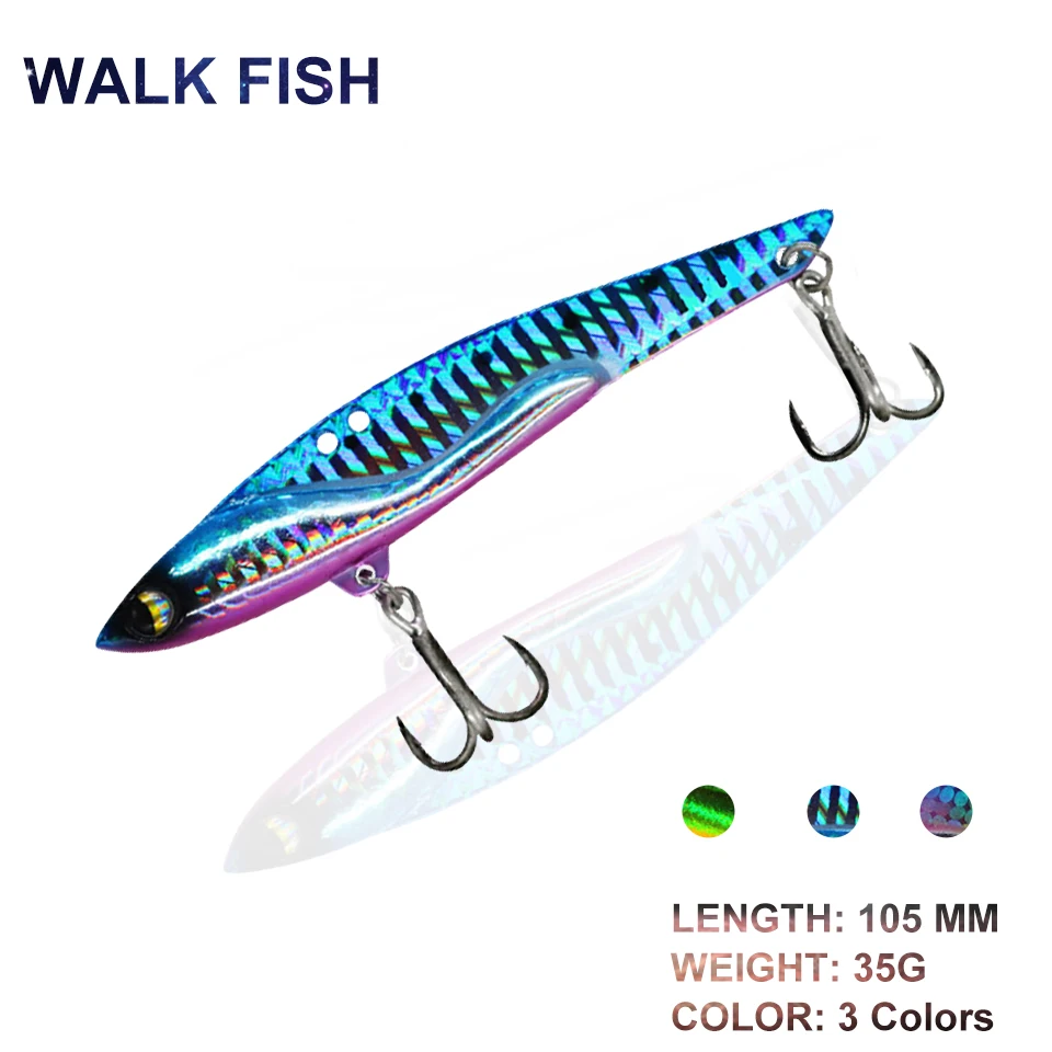 WALK FISH 1 шт. металлическая Вибрирующая рыболовная приманка с трехмерными глазами