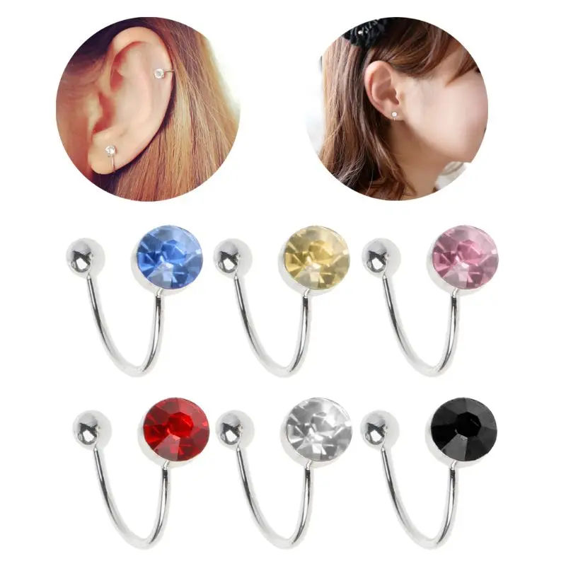 CZ камень клип на серьги кристалл ухо манжеты не пирсинг уха модные ювелирные