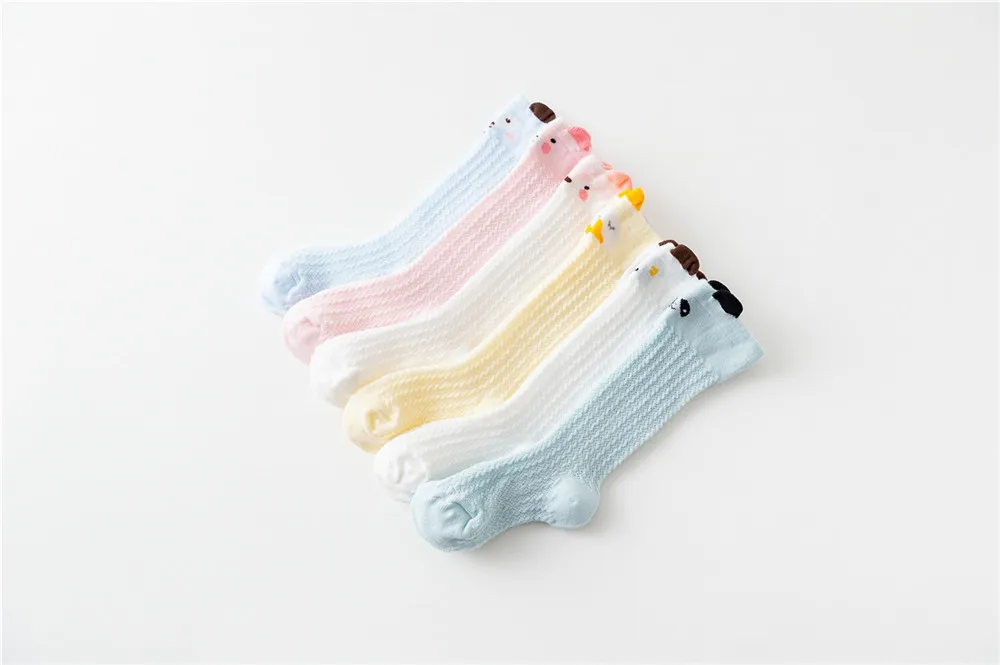 Гетры для новорожденных девочек дышащие длинные чулки с бантом и помпоном