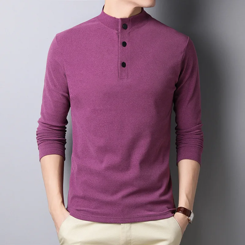 Осенняя синяя двухсторонняя футболка большого размера Мужская теплая