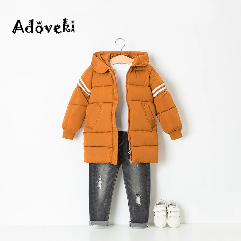 Adoveki/Новинка года; зимняя детская куртка-пуховик 90%; пальто для маленьких девочек; теплая зимняя куртка высокого качества с капюшоном для детей От 2 до 8 лет - Цвет: Цвет: желтый
