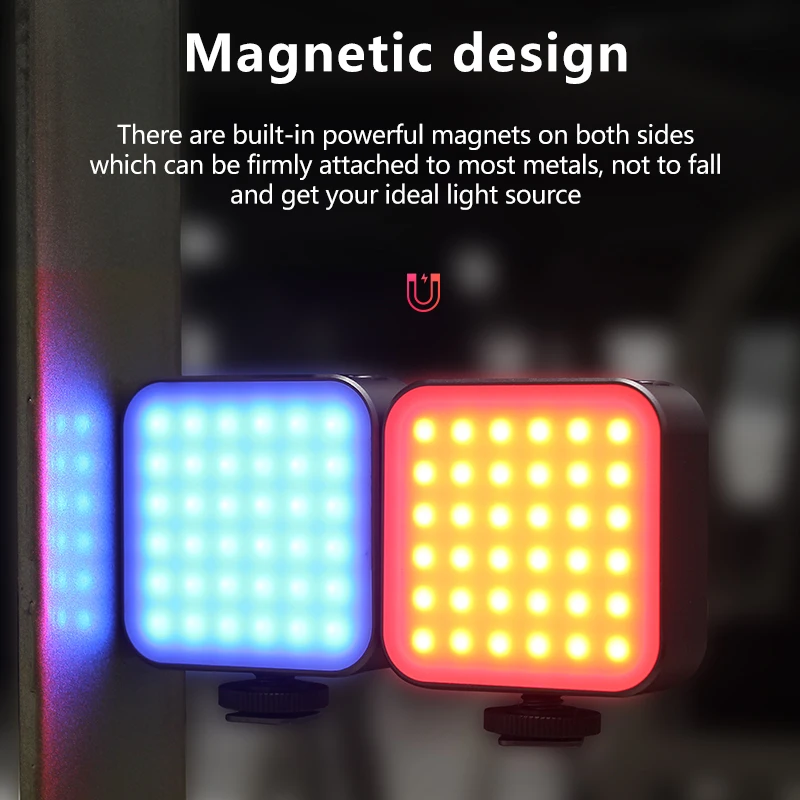 MAMEN LED-D01 Double-sided  Photography Lighting  Rechargable Video Light 359 Full Colors LED Panel Lamp for Youtube Tik tok