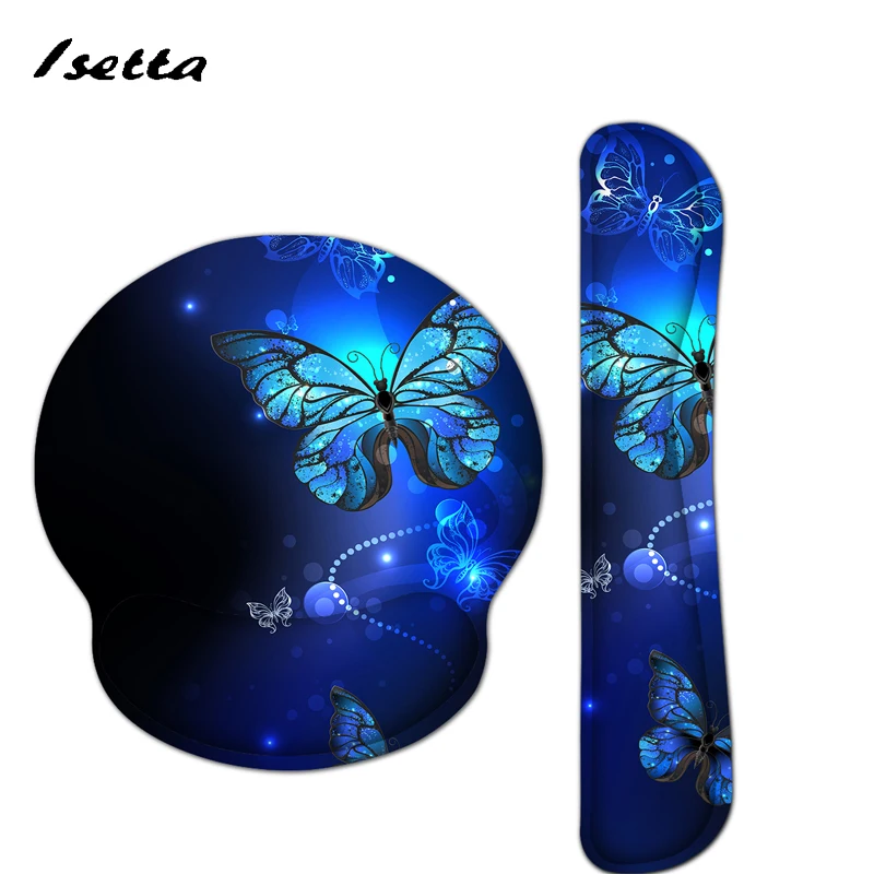 E Butterfly Mouse Pad with Wrist Rest for Computer Laptop Notebook Keyboard Mouse Mat with Hand Rest Pad Drop Shipping Custom - Color: E