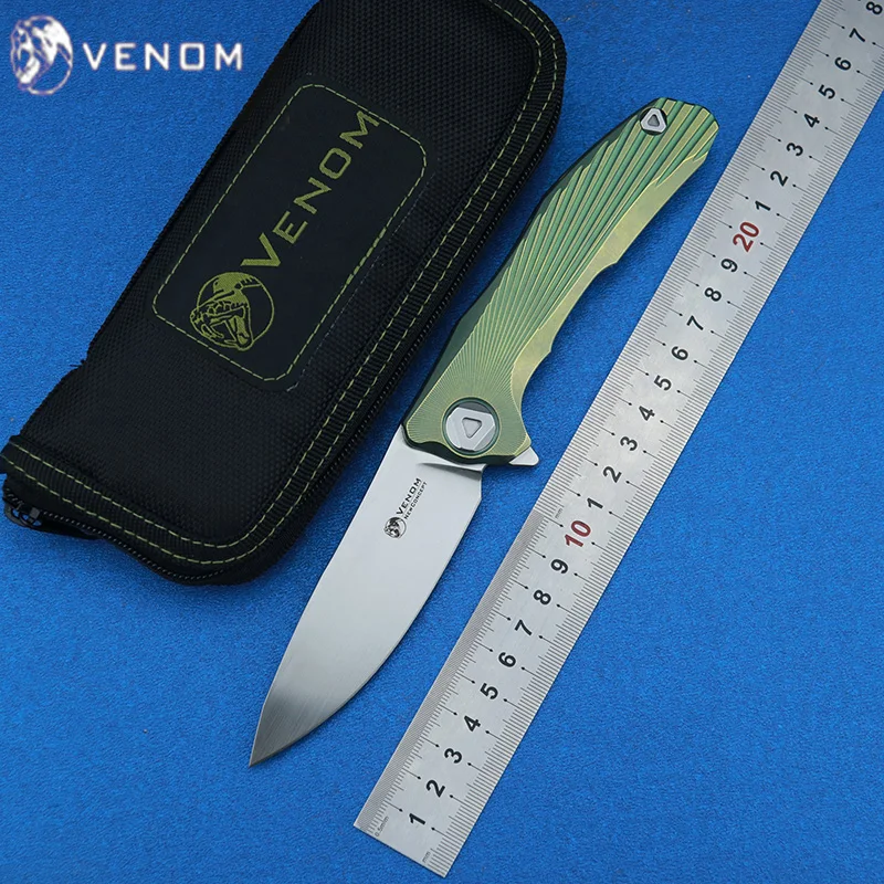 Складной нож Kevin John VENOM S35VN blade TC4 титановые походные охотничьи карманные фруктовые