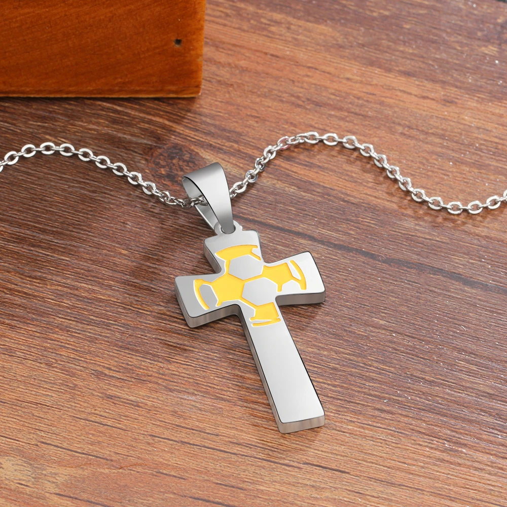 T футбольный крест ожерелье s кулон для мужчин на заказ гравировка нержавеющая