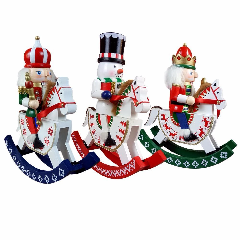 30 см креативный деревянный Щелкунчик качалка деревянная ремесла орнамент