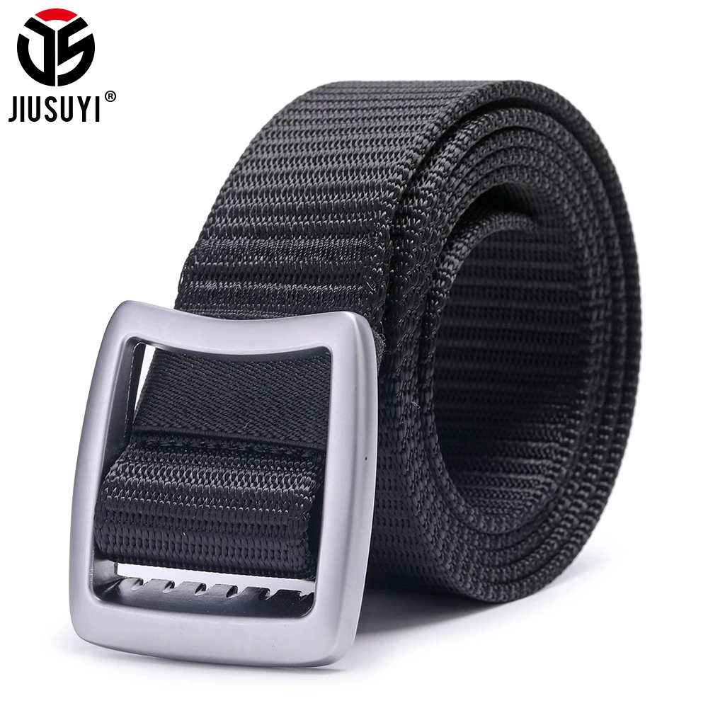 Мужской ремень в стиле милитари толстый нейлоновый армейский с пряжкой из сплава