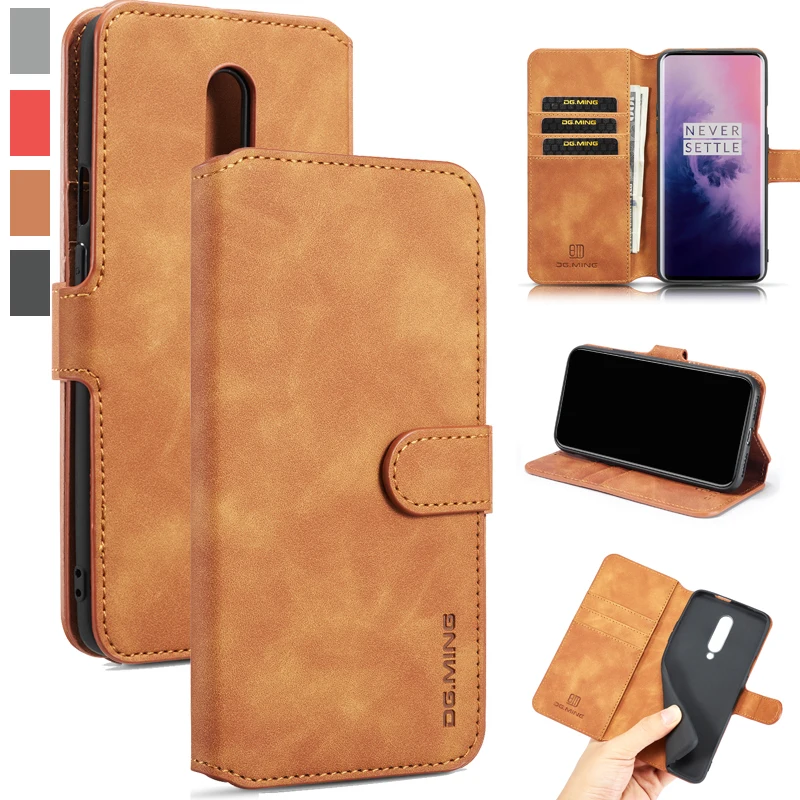 Чехол-Кошелек для Oneplus 7pro Coque роскошные чехлы с крышкой кожаный чехол 6T 7 Pro 1 +