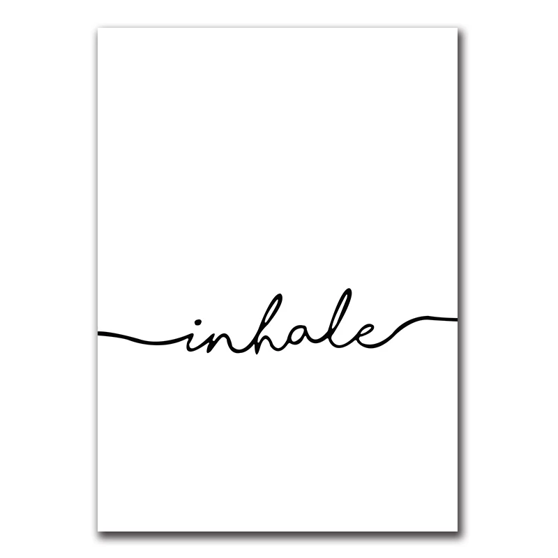 Минималистичный скандинавский черно белый постер на выдохе печать холсте