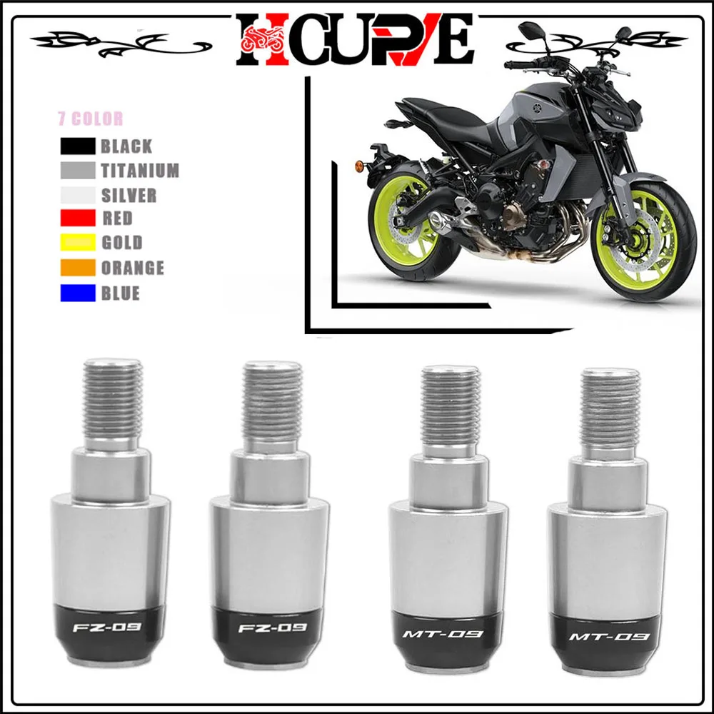 

For Yamaha MT-09 MT09 FZ-09 FZ09 Motorcycle CNC Aluminum Motorbike Accessories End Plug Slider Handlebar Grips Ends Caps Cover