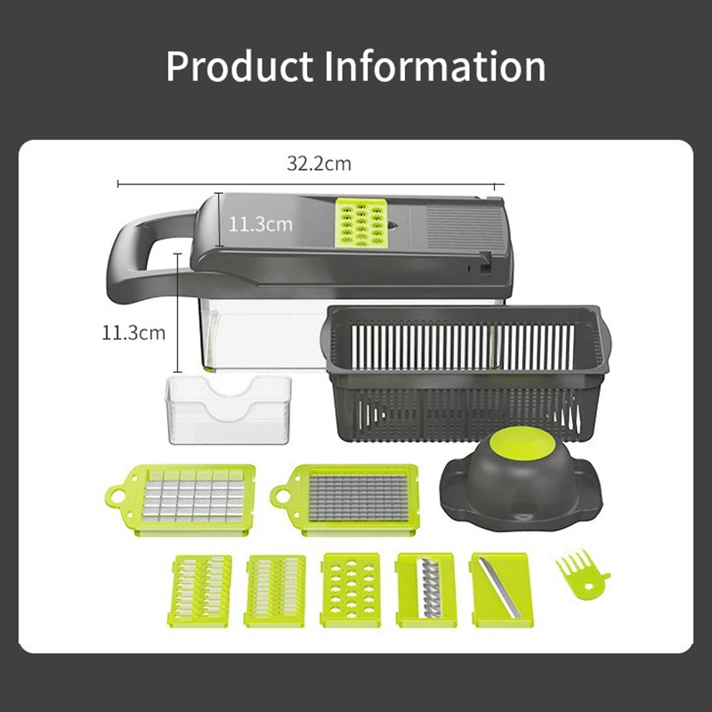 

Vegetable Cutter Kitchen Accessories Slicer Fruit Cutter Potato Peeler Carrot Cheese Grater Vegetable Slicer With Drain Basket