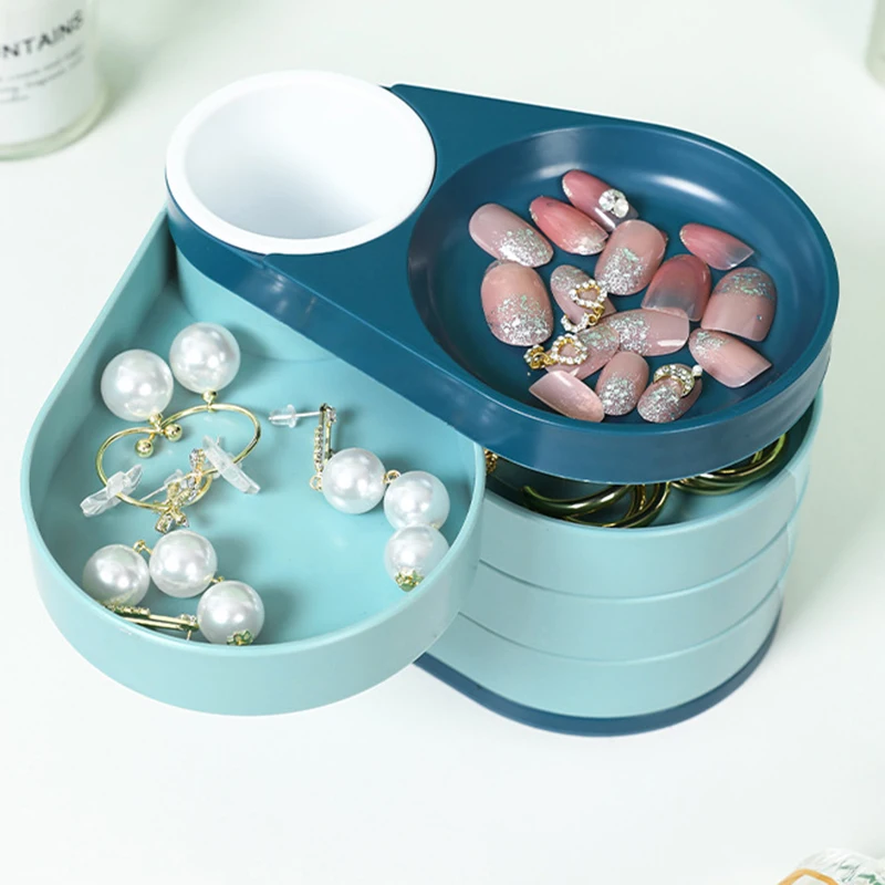 5 grid cosmetic rotating storage box desktop makeup brush tool multifunctional jewelry | Дом и сад