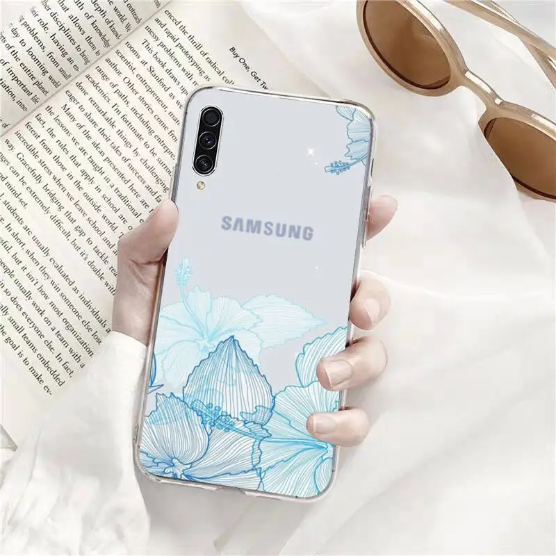

Watercolor leaves Phone Case Transparent for Samsung s9 s10 s20 Huawei honor P20 P30 P40 xiaomi note mi 8 9 pro lite plus