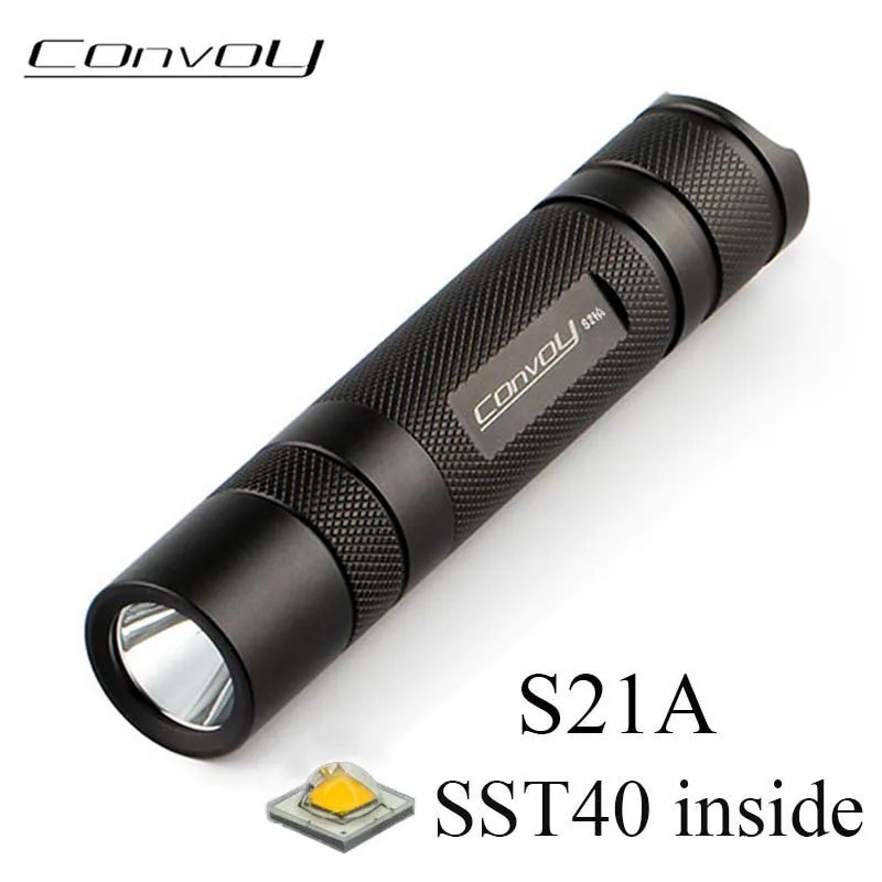 

Black Led Flashlight Convoy S21A with SST40 21700 Flash Light Tactical Torch 2300lm Lanterna Camping Work Lamp Police Light