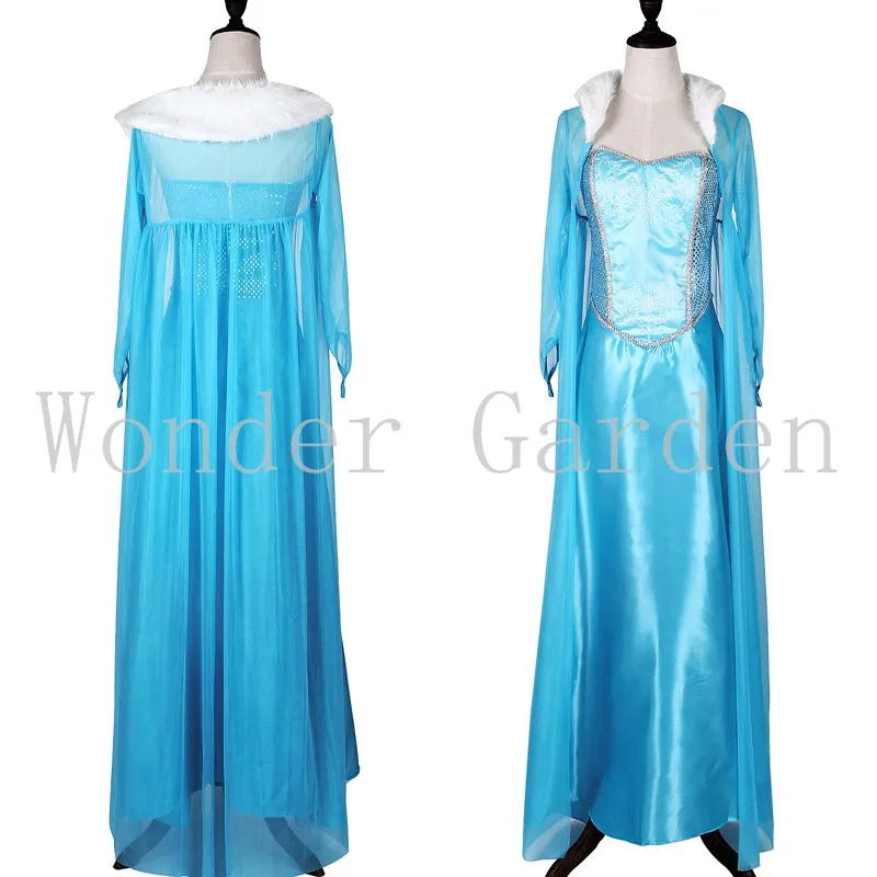 Новая женская взрослая Леди Женщины Белоснежка Принцесса небесно-голубое платье