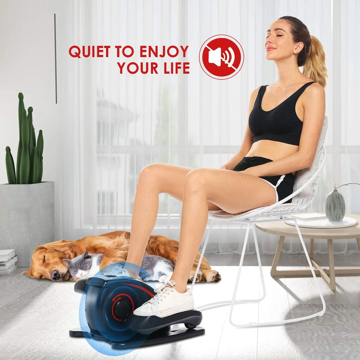 Под столом велосипед для помещений фотоэллиптическая машина с дисплеем