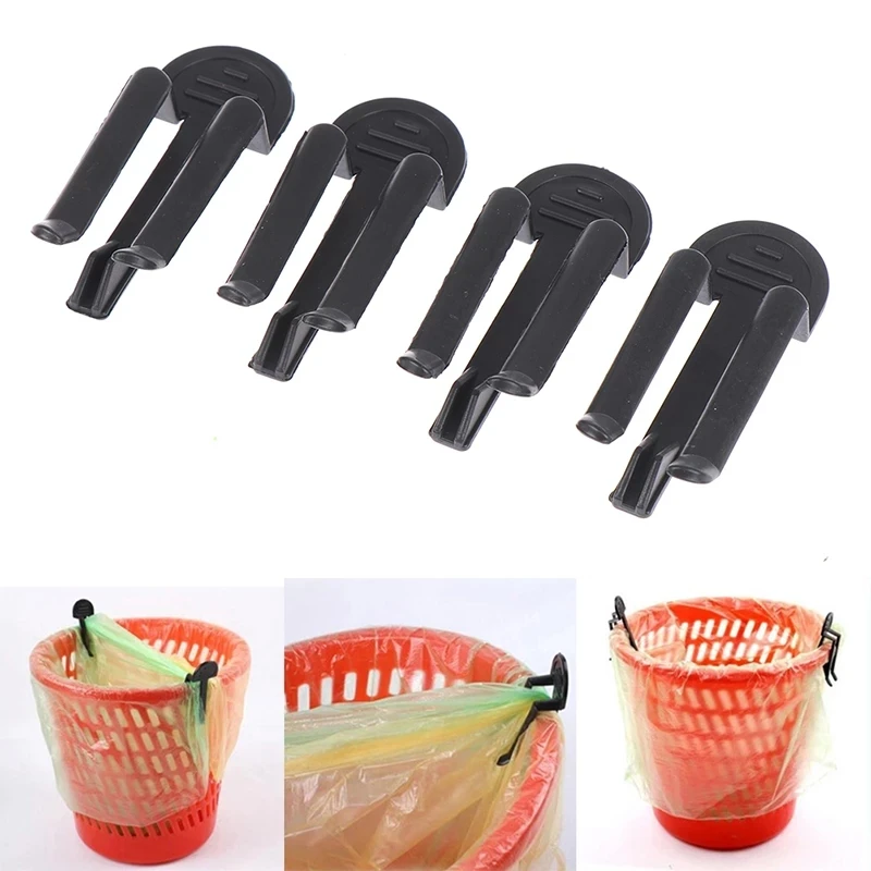 

6pcs Trash Can Clamp Retaining Clip Trash Bag Fixed Clip Lock Holder Clips Kitchen Plastic Garbage Bag Clip Home Organizer